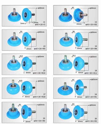 Roue à rouleaux en caoutchouc à faible bruit pour machine d'emballage automatique de placage