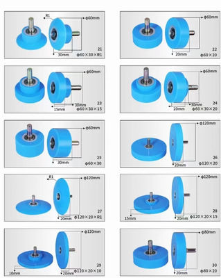 Roue à rouleaux en caoutchouc à faible bruit pour machine d'emballage automatique de placage