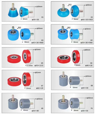 Roue à rouleaux en caoutchouc à faible bruit pour machine d'emballage automatique de placage